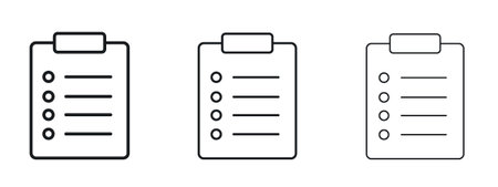 List icon logo black pictogram set. Graphic simple vector iconのイラスト素材