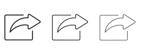 Share icon logo black pictogram set. Graphic simple vector iconのイラスト素材