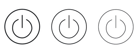 Power icon logo black pictogram set. Graphic simple vector iconのイラスト素材