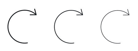 Rotate right icon logo black pictogram set. Graphic simple vector icon