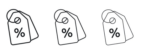 Tags icon logo black pictogram set. Graphic simple vector iconのイラスト素材