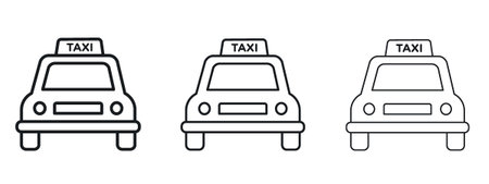 Taxi icon logo black pictogram set. Graphic simple vector iconのイラスト素材