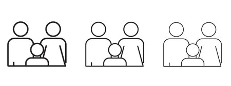Child custody icon. black strokes lines vector pack for graphic workのイラスト素材