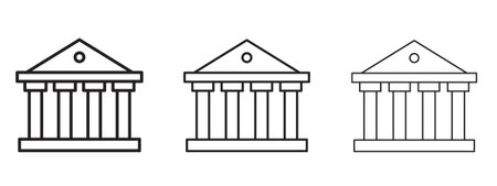 Courthouse icon. black strokes lines vector pack for graphic workのイラスト素材