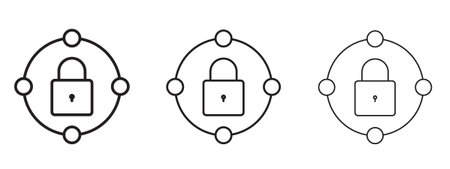 Private network icon. black strokes lines vector pack for graphic work