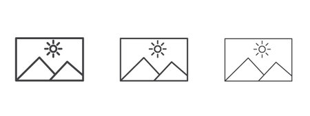 Gallery icon in linear, outline icon isolated on white background