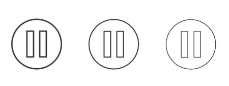 Pause button icon in linear, outline icon isolated on white background