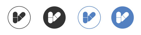 Capsules icon symbol set concept.のイラスト素材