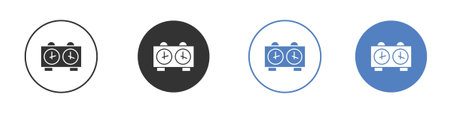 Chess clock icon symbol set concept.