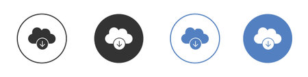 Cloud download icon symbol set concept.