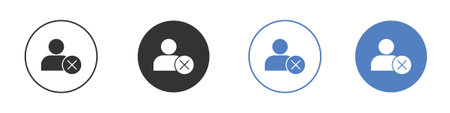 Delete user icon symbol set concept.