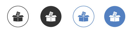 Donation box icon symbol set concept.