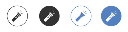 Flashlight icon symbol set concept.