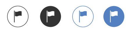 Flag icon symbol set concept.