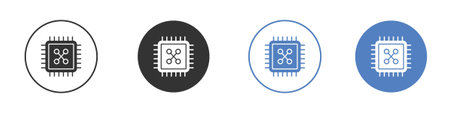 Microchip icon symbol set concept.