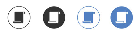 Paper Scroll icon symbol set concept.