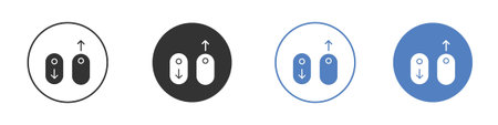Scroll down up icon symbol set concept.