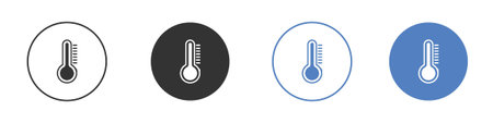 Thermometer half icon symbol set concept.