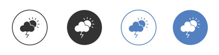 Thunderstorm icon symbol set concept.
