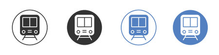 Train icon symbol set concept.