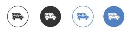 Van icon symbol set concept.