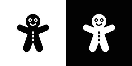 Gingerbread man icon line style. Graphic design element vectors