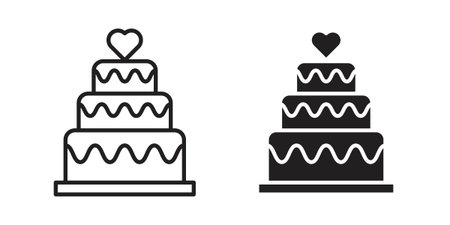 Wedding cake icon concepts pack. icon set vector illustrations eps10