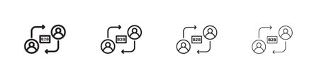 B2B icon. editable stroke icon for graphic project