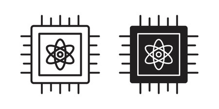 Quantum computing icons. High-quality vector designs