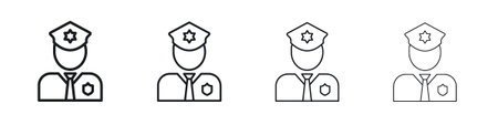 Police icon symbol. Modern, simple line stroke collection