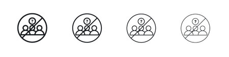 Please do not ask sign symbol. Modern, simple line stroke collection