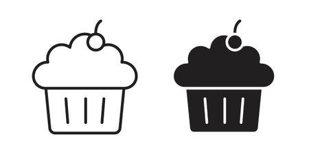 Cupcake icons collection vector design illustration isolated. EPS10