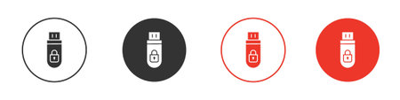 Pendrive security icons pack. suitable for websites ui