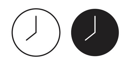 Clock icons. Vector graphic. Editable vector stroke. EPS 10.