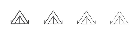Camping icon illustration symbol. thin line symbol on white background - editable stroke vector