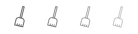 Broom icon illustration symbol. thin line symbol on white background - editable stroke vector