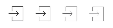 Log out icon illustration symbol. thin line symbol on white background - editable stroke vector