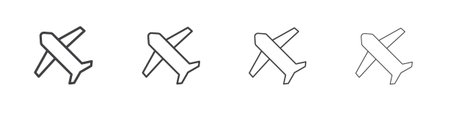 Plane icon illustration symbol. thin line symbol on white background - editable stroke vector