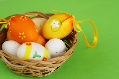 Easter eggs in the basket