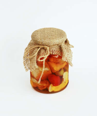 Pickled cheese in olive oilの写真素材