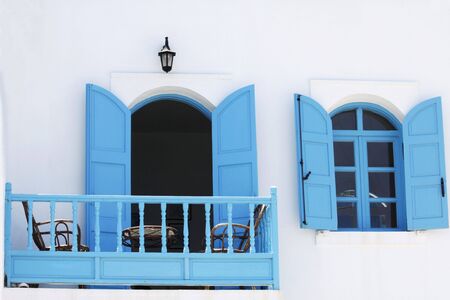 Greek window and balcony の写真素材