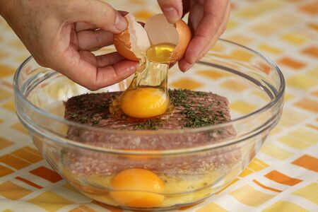 Cooking from minced meat の写真素材