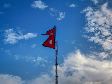 National flag of Nepalの写真素材