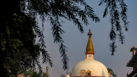 Buddhist Monastery in Lumbini, Nepalの写真素材