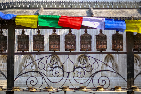Tibetan Prayer Wheels at Swayambhunath Stupa