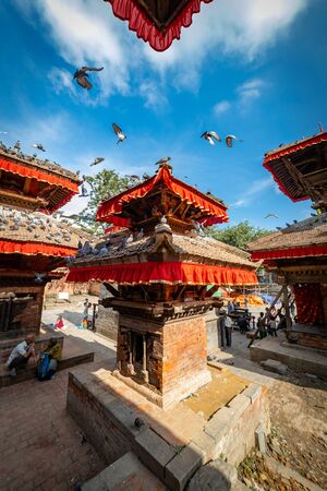 Kathmandu Nepal - September 12 2019: Ancient temples at Kathmandu Durbar Square in Nepal.のeditorial素材