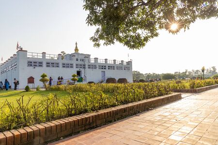 Holy Maya Dev Temple in Lumbini. The birthplace of Lord Gautama Buddhaのeditorial素材