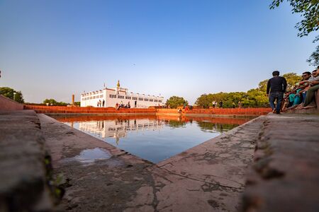 Holy Maya Dev Temple in Lumbini. The birthplace of Lord Gautama Buddhaのeditorial素材
