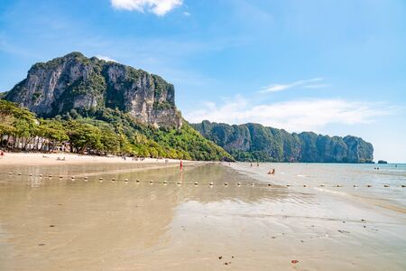 Krabi Town, Thailand - November 23 2019: Beautiful Ao Nang Beach in Krabi Town, Thailand.のeditorial素材