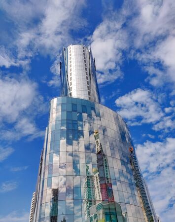 Bangkok, Thailand - November 29 2019: A glass skyscraper in Bangkok